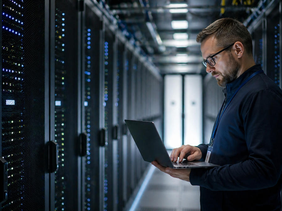 Security cleared engineer working in a Tier 1 data centre performing TPM support